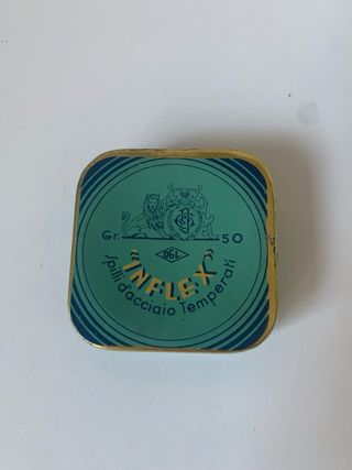 Piccola scatola in latta Inflex vintage