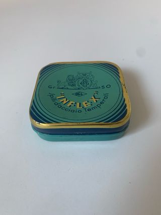 Piccola scatola in latta Inflex vintage