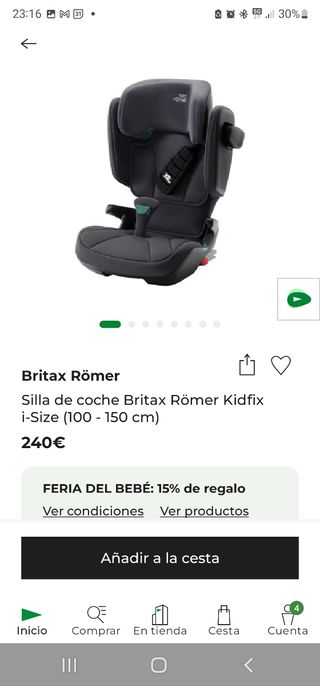 Silla Auto Britax Römer KIDFIX I-SIZE con XP-PAD