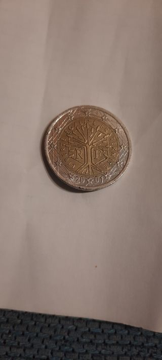 Moneda 2 Euros Francia 2001 Árbol Vida