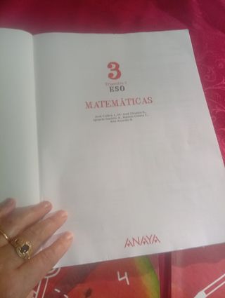 Libros matemáticas 3 eso del 1,2,3 trimestre