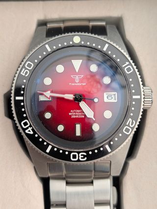 Reloj Tandorio Automático Rojo y Plateado