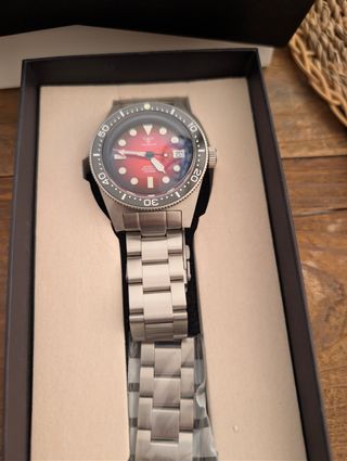Reloj Tandorio Automático Rojo y Plateado
