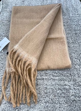 Timeless Soft Camel Scarf with Elegant Fringes