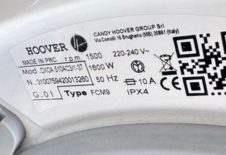 LAVADORA HOOVER DE 10 KILOS BLANCO 1500RPM
