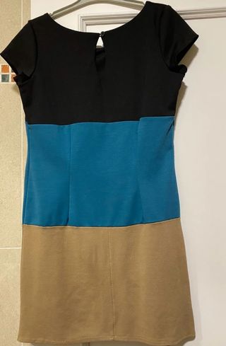 Vestido de punto tricolor