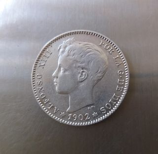Escasa moneda plata 1 Peseta de 1902