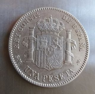 Escasa moneda plata 1 Peseta de 1902