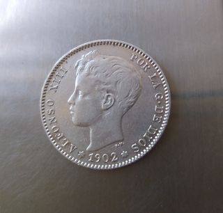 Escasa moneda plata 1 Peseta de 1902