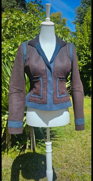 Sofisticada chaqueta t 36/38 efecto piel vuelta