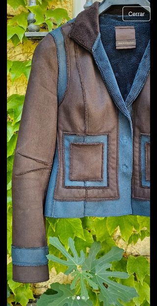 Sofisticada chaqueta t 36/38 efecto piel vuelta