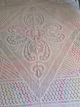 Colcha ganchillo cama individual