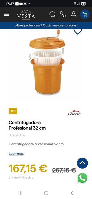 Centrifugadora Profesional Lacor 32 cm