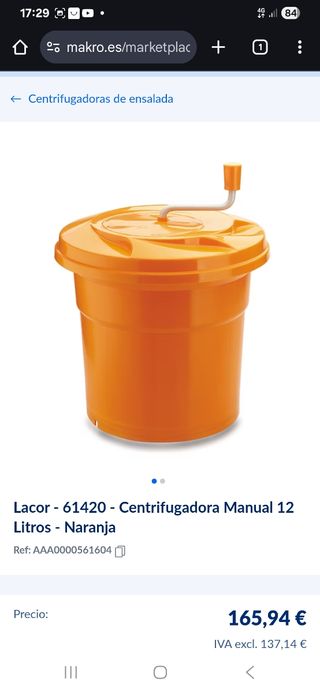 Centrifugadora Profesional Lacor 32 cm