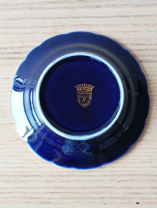 Cenicero Limoges Azul y Oro Años 80