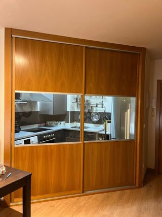 Puertas correderas madera y cristal
