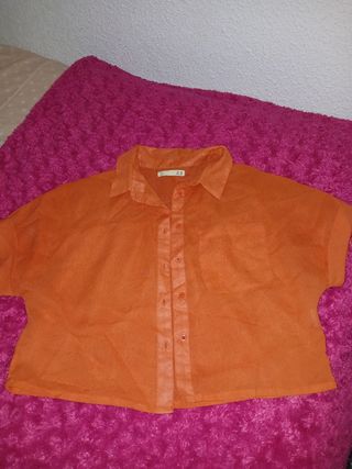 Camisa naranja manga corta