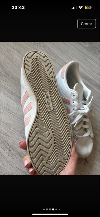 Zapatillas Adidas Blancas y Rosas Talla 40 2/3