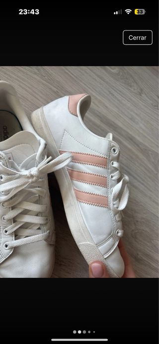 Zapatillas Adidas Blancas y Rosas Talla 40 2/3