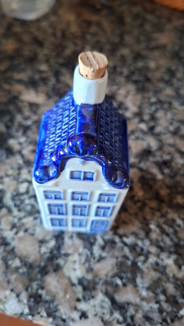 Collezionisti di figure di case in ceramica blu e bianca