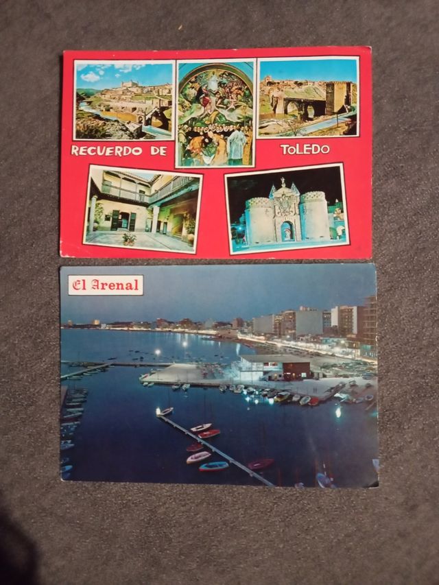 Postal Toledo y postal el arenal