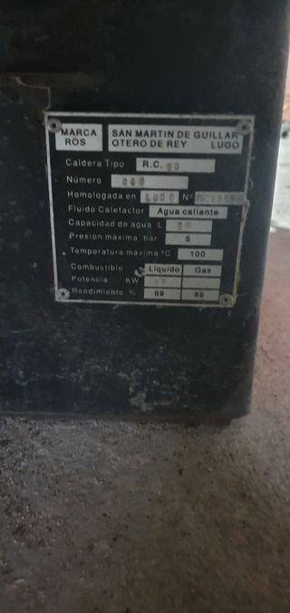 Caldera gasóleo Ross negra/naranja