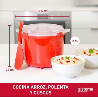 Sistema Arrocera Microondas 2.6L Roja