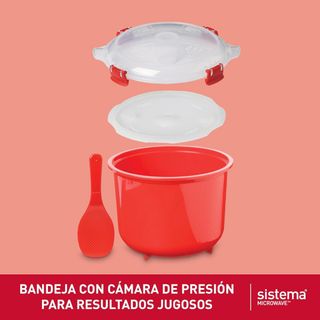 Sistema Arrocera Microondas 2.6L Roja
