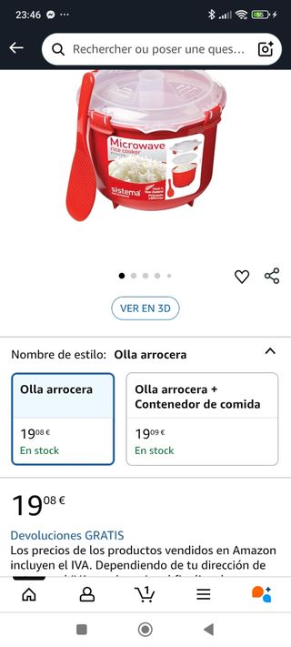 Sistema Arrocera Microondas 2.6L Roja