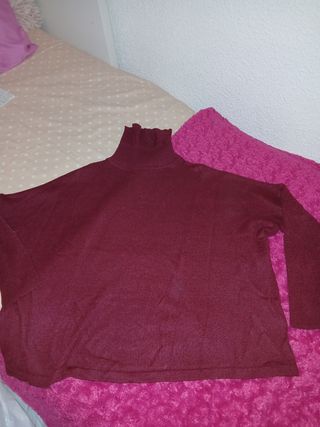 Jersey rojo/ granate cuello 