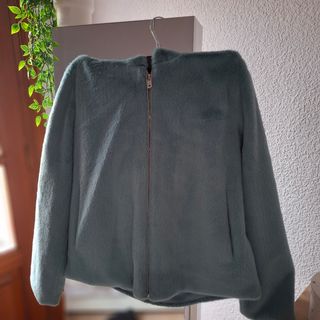 Chaqueta peluche color verde azulado