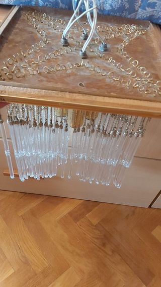 Lámpara colgante de cristal y cadena