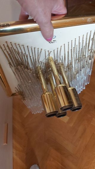 Lámpara colgante de cristal y cadena