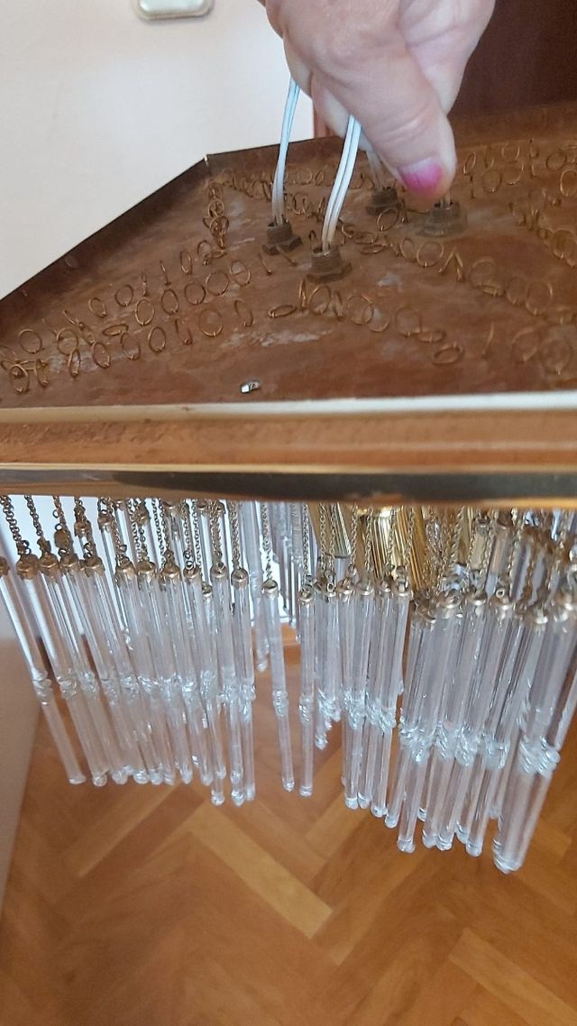 Lámpara colgante de cristal y cadena