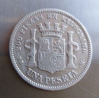 Moneda plata 1 Peseta 1870.