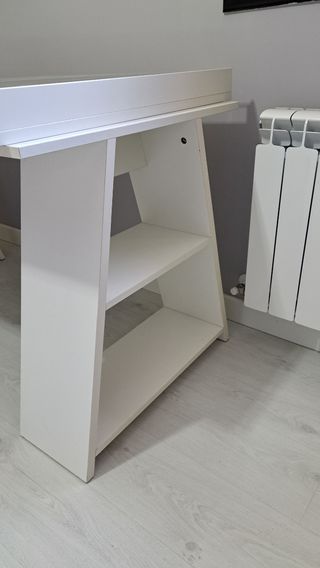 Mesa escritorio cristal y madera