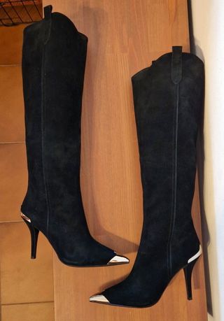 Stivali in pelle,tacco,nero, Jeffrey Campbell,N.40