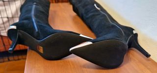 Stivali in pelle,tacco,nero, Jeffrey Campbell,N.40