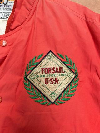 Beisbolera Vintage 90s Roja y Gris USA