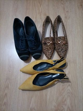 Lote 3 pares zapatos mujer