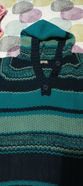 Jersey Zara Talla L Multicolor Tonos Azules, verde