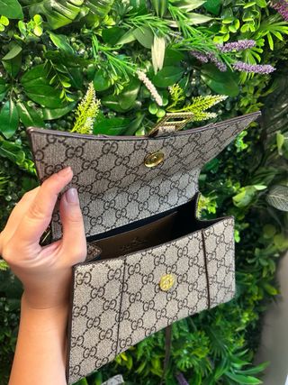 Bolsa bege e castanha