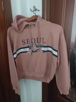 Sudadera con capucha rosa