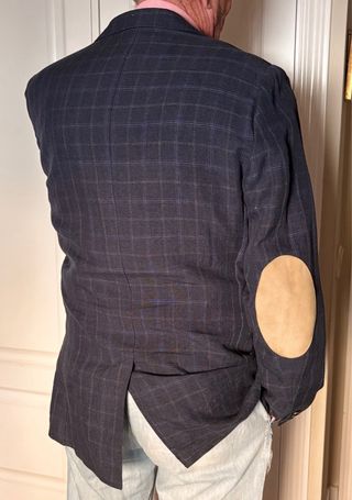 Chaqueta de lino a cuadros