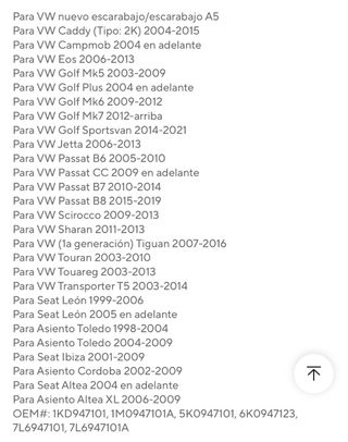 Luz LED Maletero/Interior Coche VW/SEAT/AUDI/SKODA