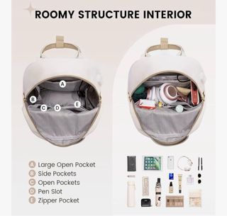 Mochila pequeña impermeable con USB Beige