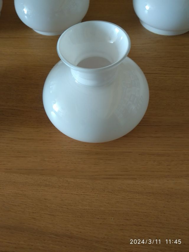 5 tulipas de cristal blanco mate