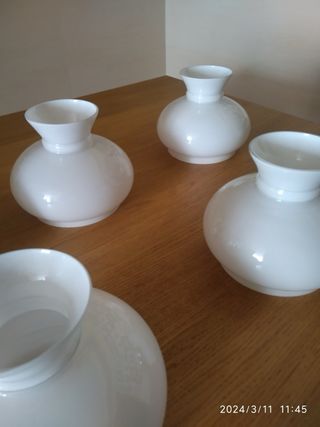 5 tulipas de cristal blanco mate