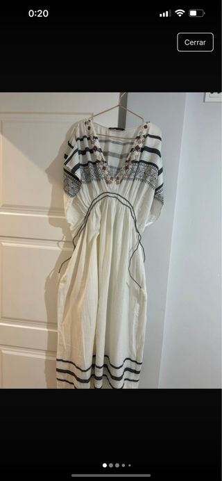 Vestido Kaftan Zara con Abalorios Talla Única