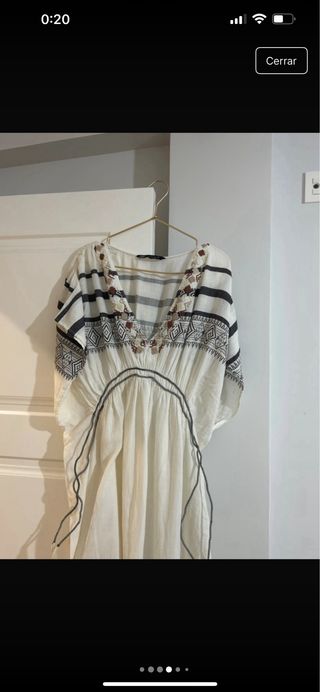 Vestido Kaftan Zara con Abalorios Talla Única